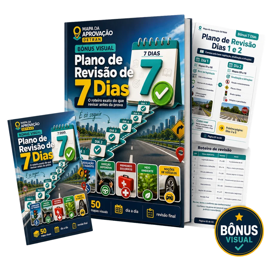Bônus 03: Plano de Revisão de 7 Dias, mockup do roteiro dia a dia até a prova